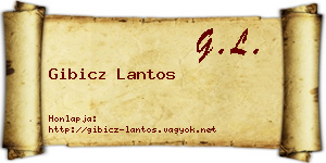 Gibicz Lantos névjegykártya